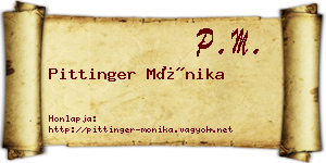 Pittinger Mónika névjegykártya